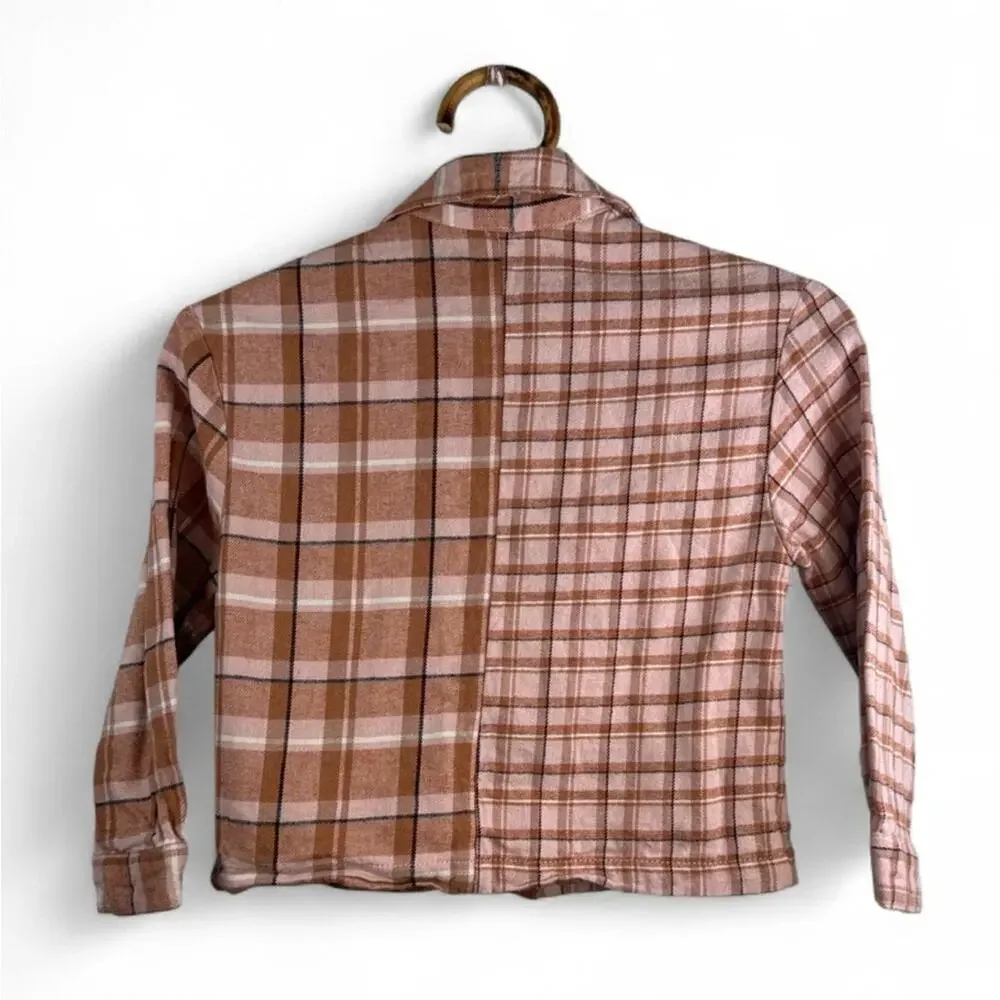 Wonder Nation Girls Plaid Flannel Kids Shirt size 5T